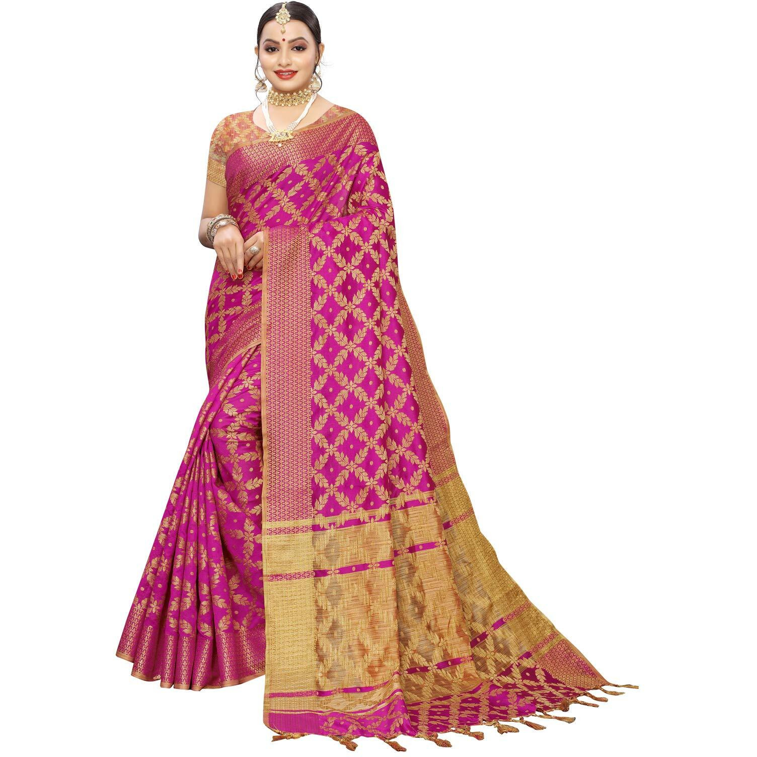 Satrani Womens Cotton Saree (1415ST151_Pink)