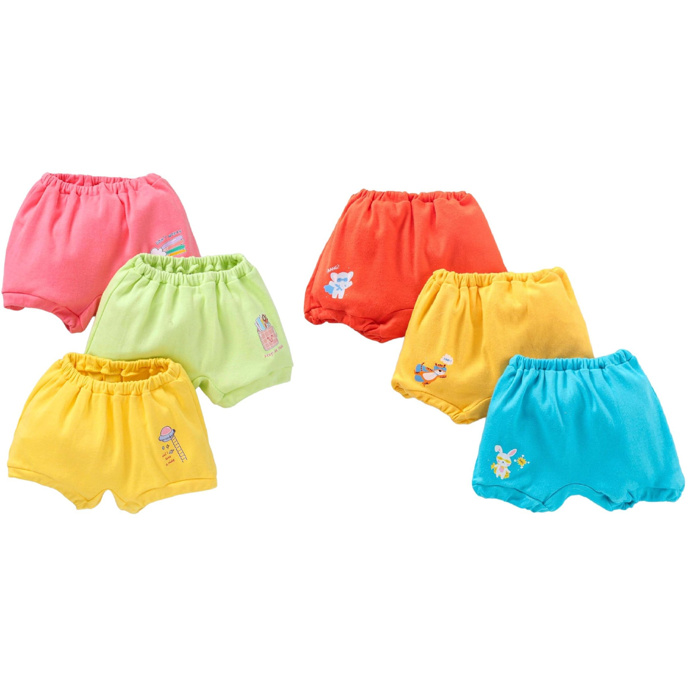 Gilli Shopee Baby Boys and Girls Unisex Cotton Innerwear Brief Panty Brief Bloomer Combo 3-6 Months (Pack of 6)