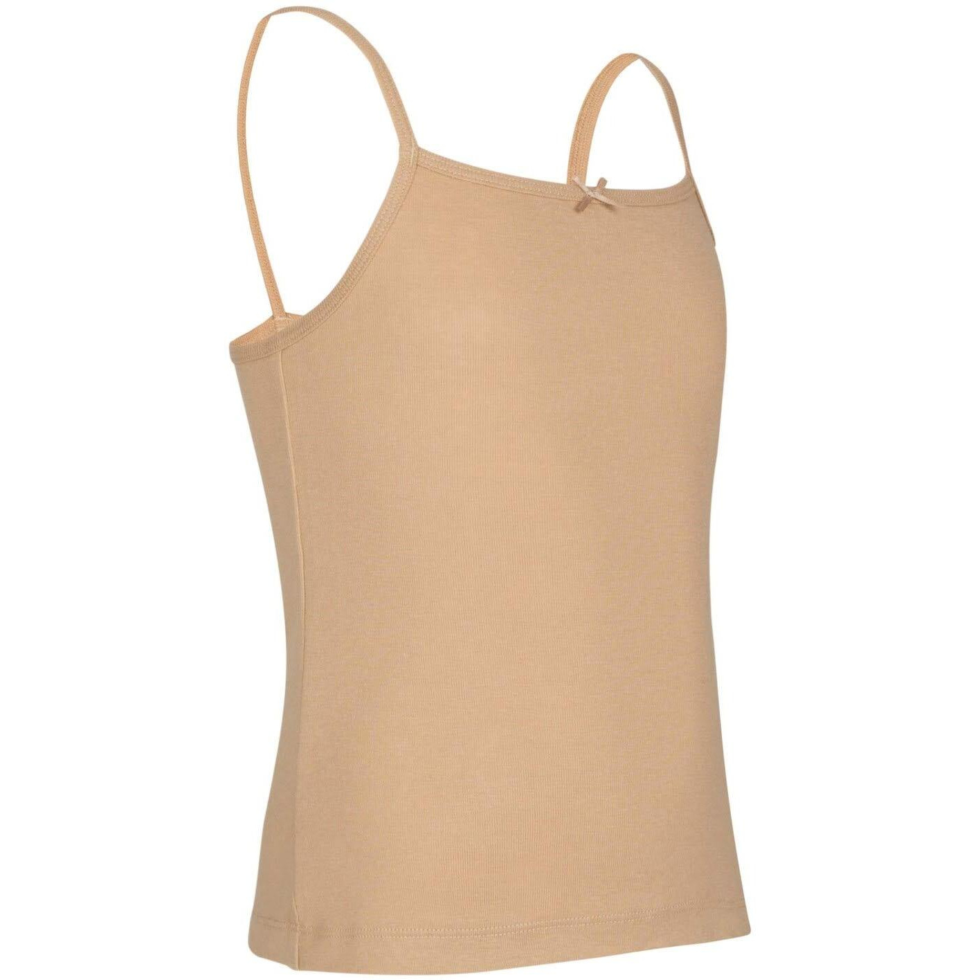 Jockey SG04 Girls Super Combed Cotton Rib Fabric Camisole with Regular Straps Beige