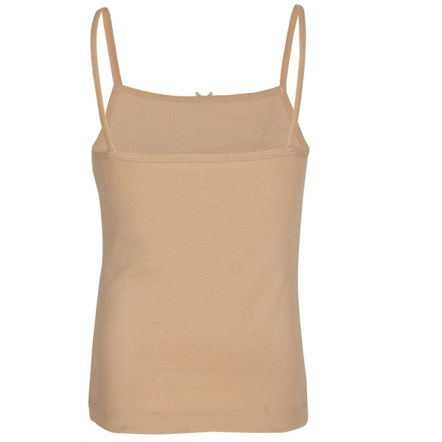 Jockey SG04 Girls Super Combed Cotton Rib Fabric Camisole with Regular Straps Beige