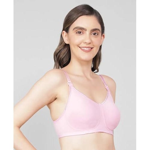 Jockey Womens Wirefree Non Padded Super Combed Cotton Elastane Stretch Full Coverage Nursing Bra with Front Opening and Adjustable Straps_Style_ES08_Candy Pink_34D