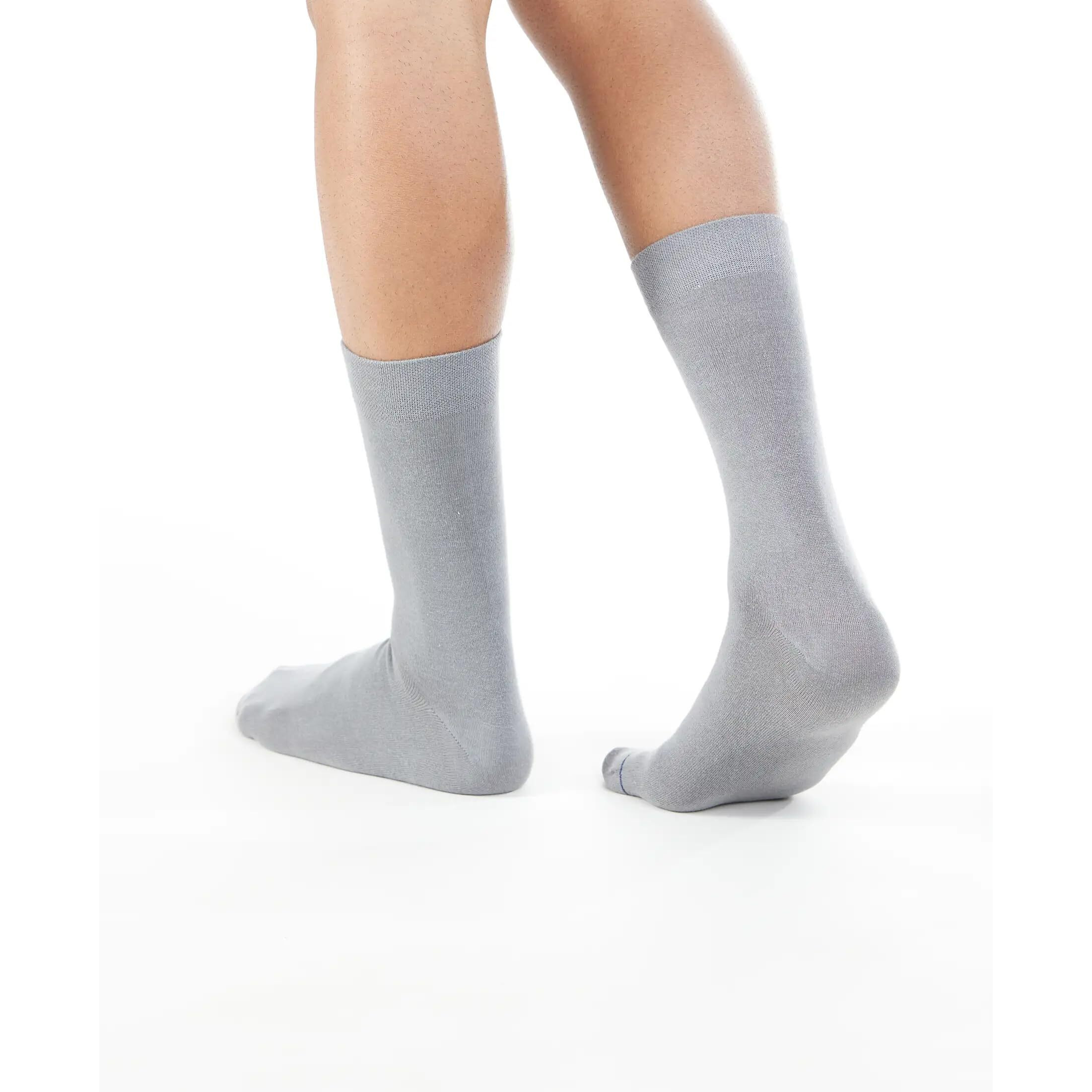 Jockey Mens Calf Length Modal Cotton Socks 7390_Mid Grey_FREE SIZE