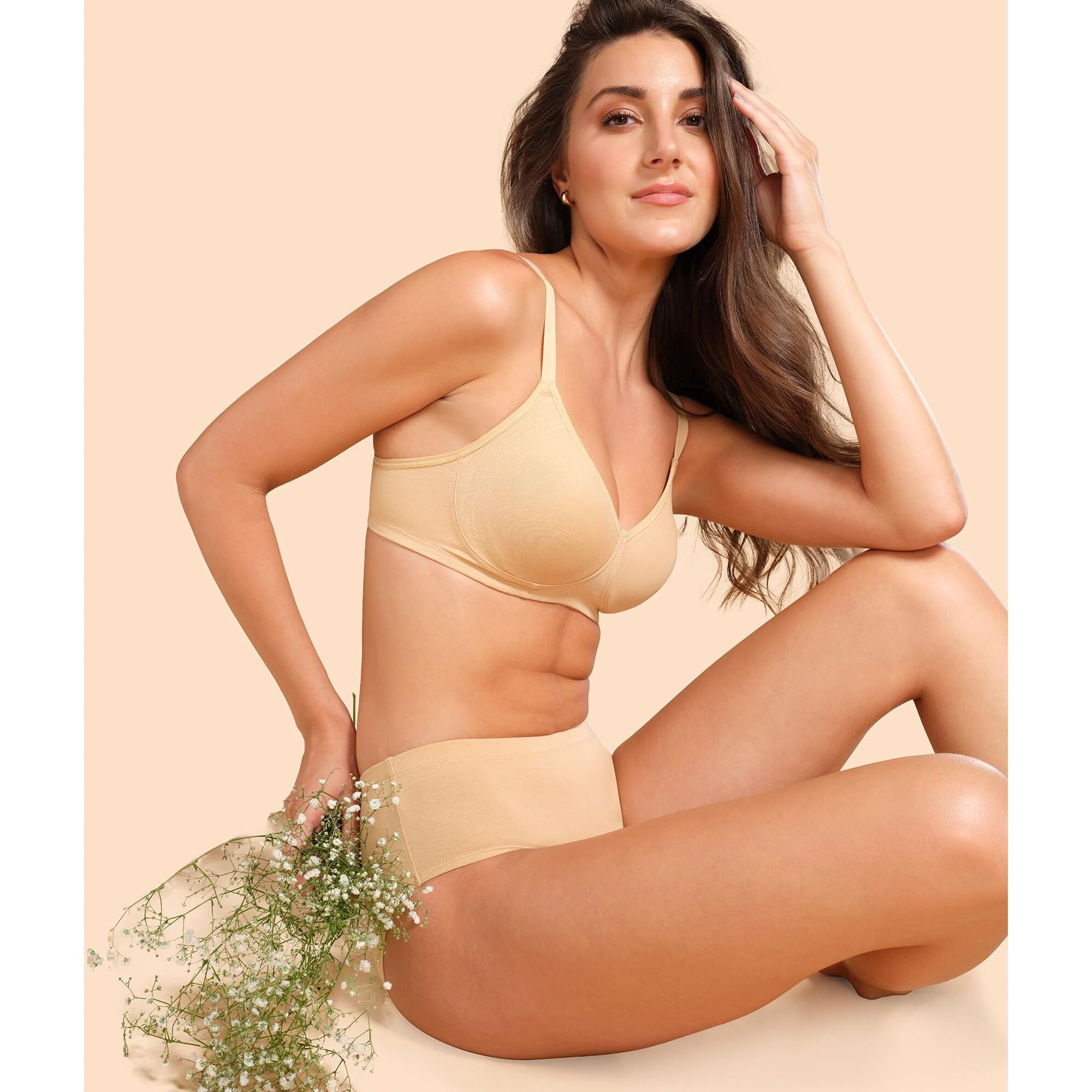 Enamor A042 Side Support Shaper Supima Cotton Everyday Bra - Non-Padded Wirefree & High Coverage SKIN