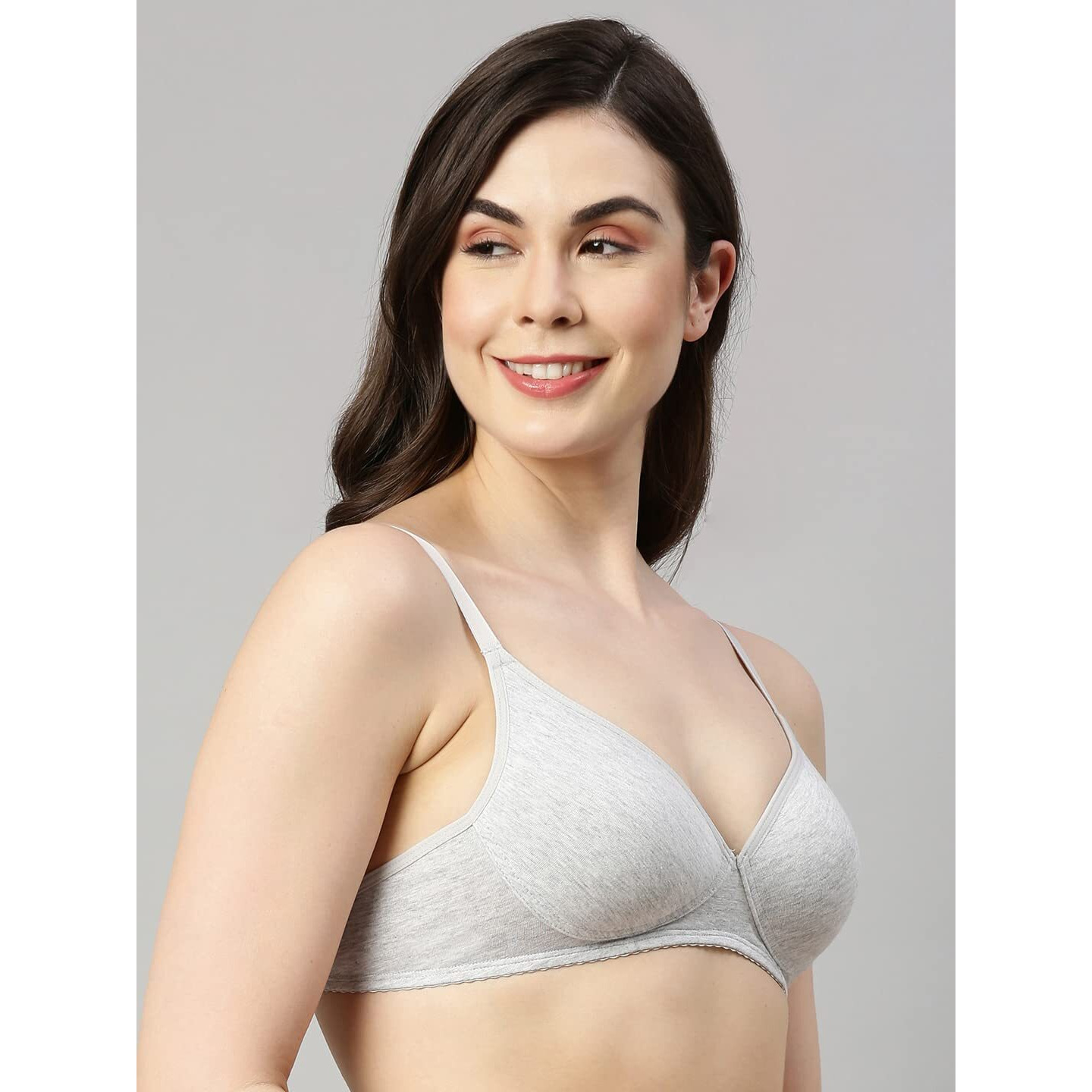 Enamor A039 T-Shirt Cotton Bra Greymelange