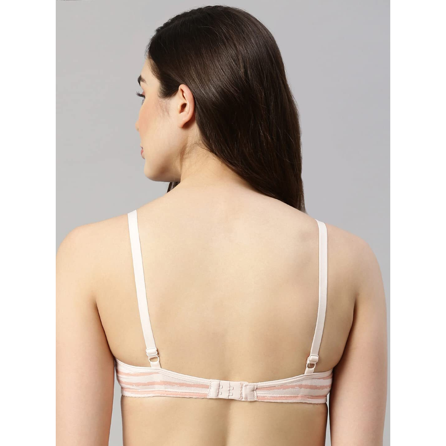 Enamor A039 Everyday stretchable cotton T-shirt Bra for women - Padded non-wired & medium coverage | Available in solids & prints(A039-Crazy Stripes-32C)