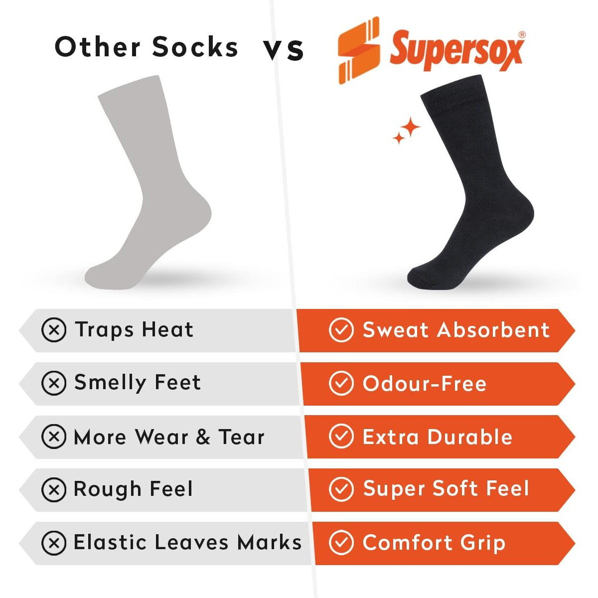 Supersox Kids Combed Cotton School Socks Pack of 5 (Black)