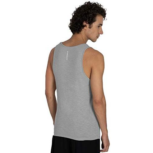 DAMENSCH Mens NEO-SKIN Anti-Microbial Slub Vest- Anti-odor-Bamboo Rayon Fabric- Round Neck- Pack of 2- Crisp Grey Bright White- X-Large