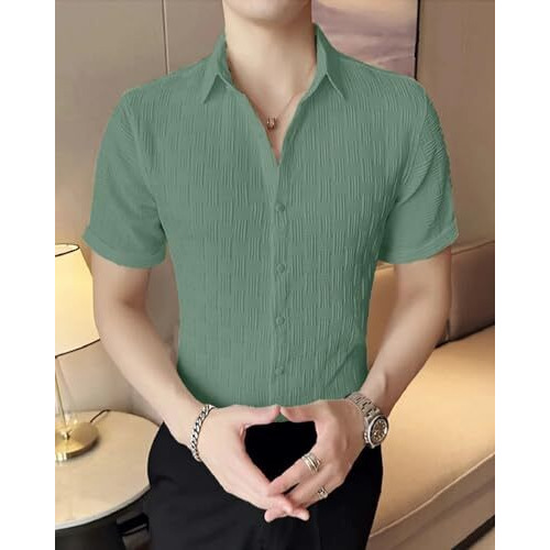 Lymio Casual Shirt for Men|| Shirt for Men|| Men Stylish Shirt (Zigzag) (2XL Pista)