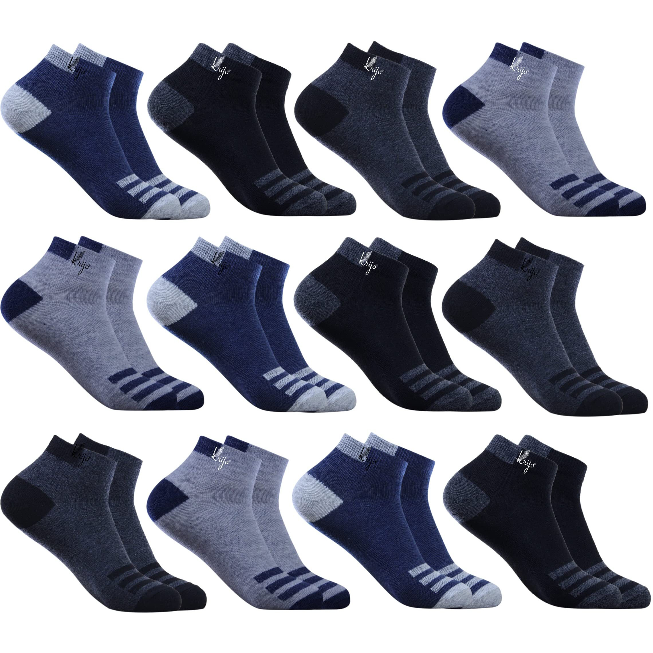 AXILAR Cotton Men Socks Ankle Length(156 ankle DNO1-12p-6)