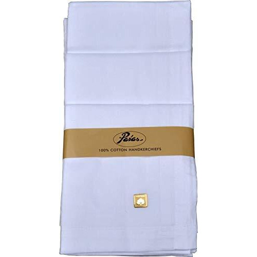 Paras Malmal Premium Cotton Pure White Handkerchief for Men