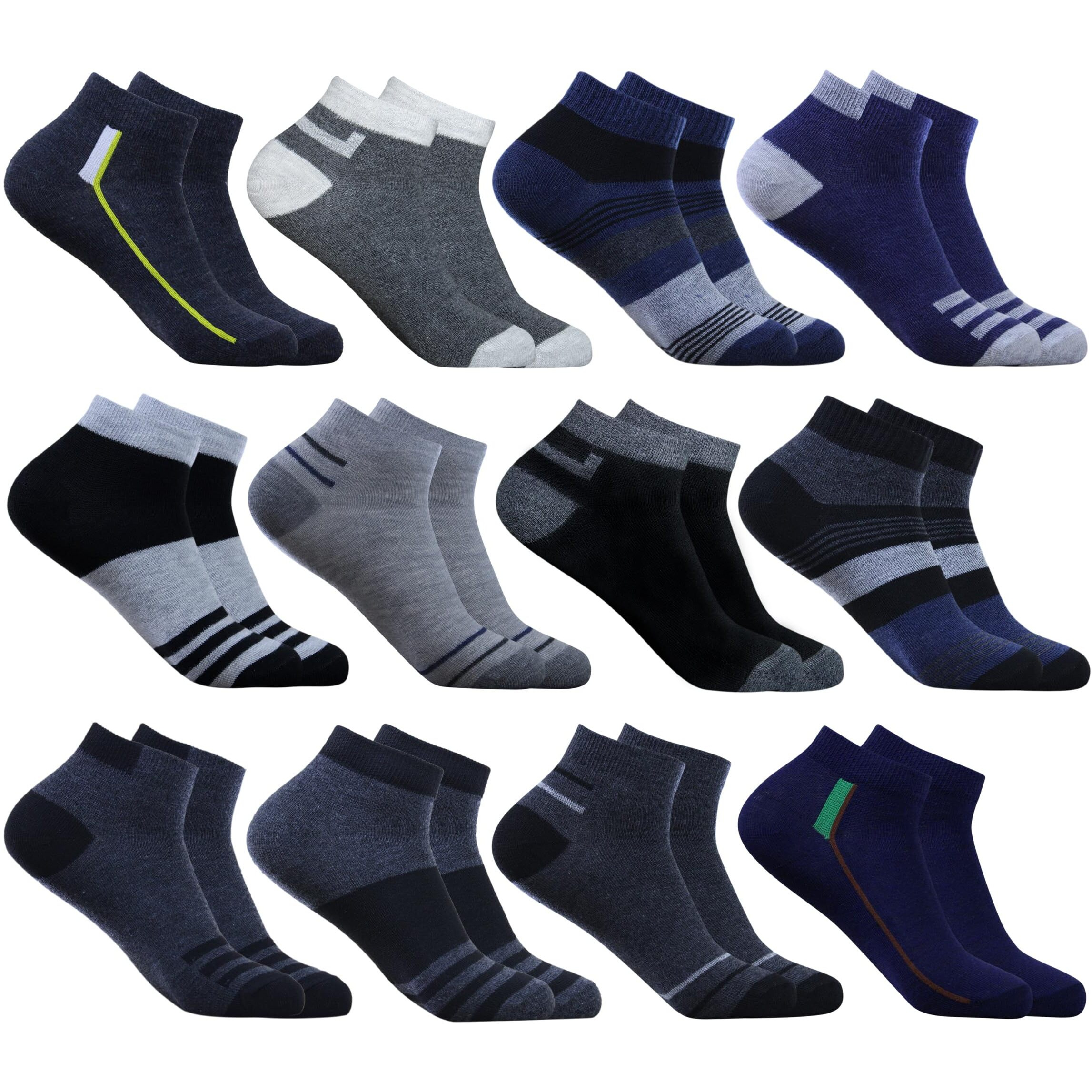 AXILAR Cotton Men Socks Ankle Length(156 ankle DNO1-12p-1)