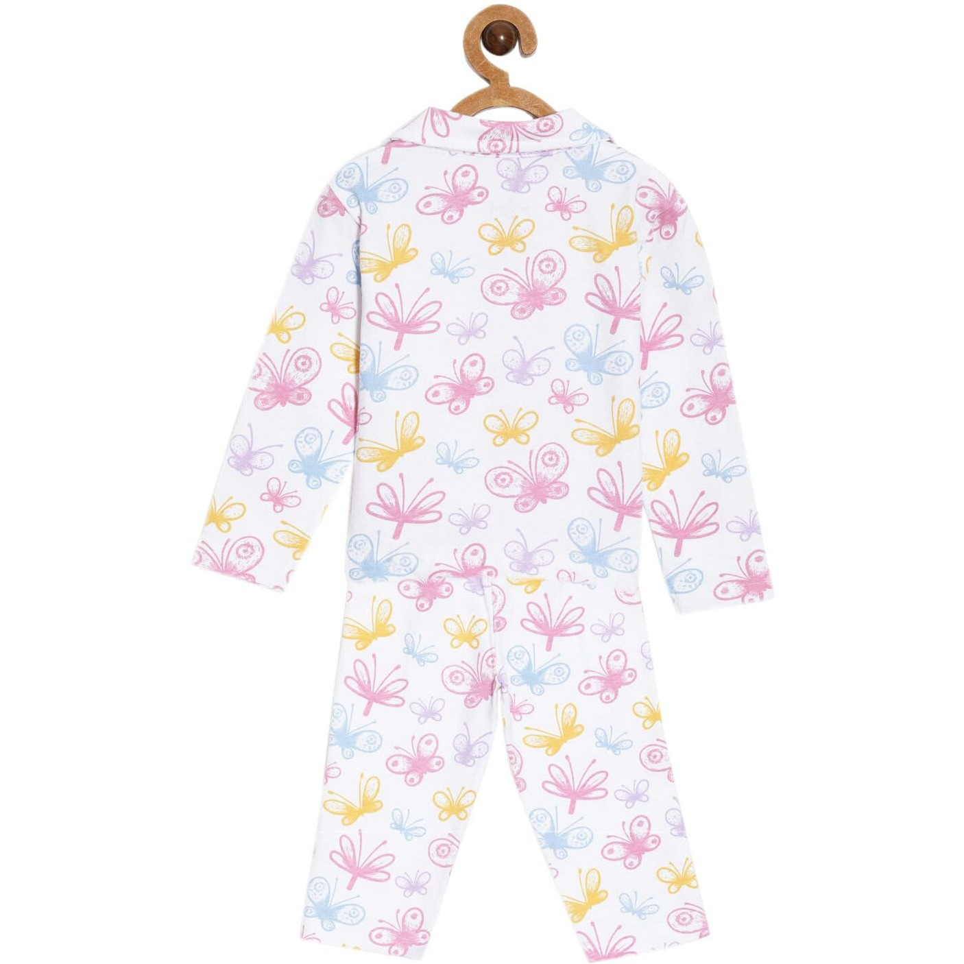 The Mom Store Baby Pajama Set | 100% Cotton | Nightwear | Sleepwear for Newborn and for Infant | Soft | Comfortable | Spring Wings | for Boys and Girls| 2-3 Years | White |