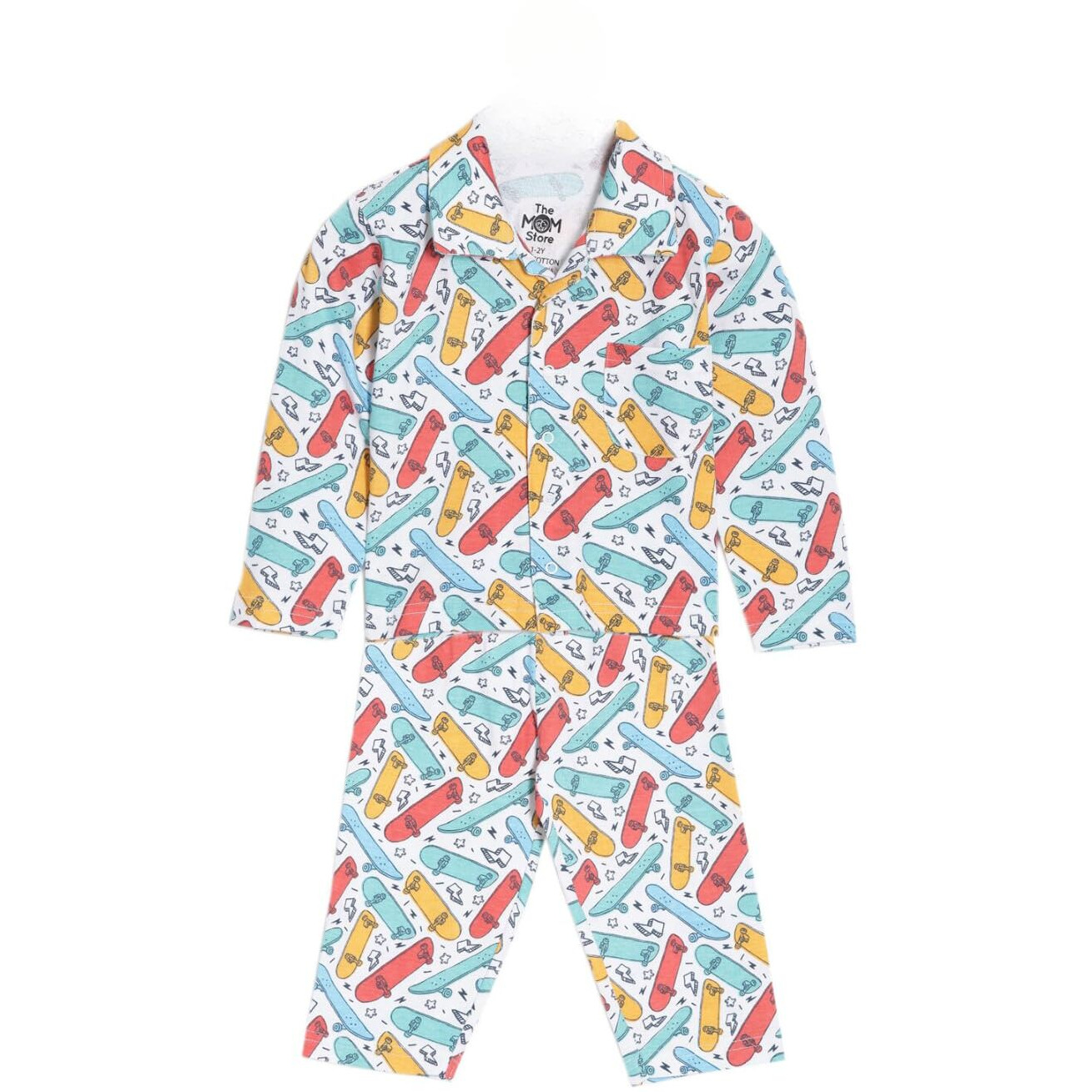 The Mom Store Baby Pajama Set | 100% Cotton | Nightwear | Sleepwear for Newborn and for Infant | Soft | Comfortable | Princess Party | for Boys and Girls| 0-6 Months | Ready to Skate |