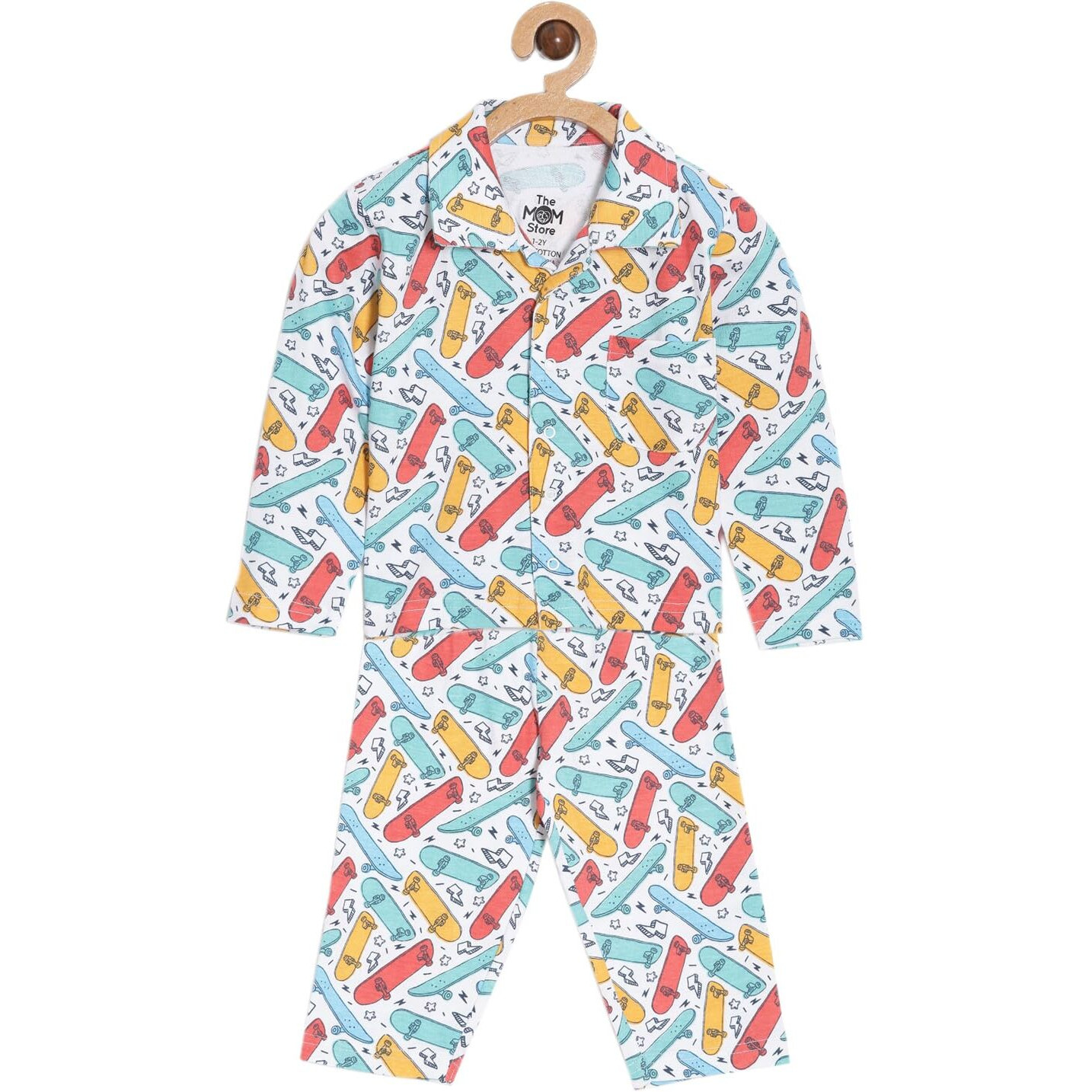 The Mom Store Baby Pajama Set | 100% Cotton | Nightwear | Sleepwear for Newborn and for Infant | Soft | Comfortable | Princess Party | for Boys and Girls| 0-6 Months | Ready to Skate |