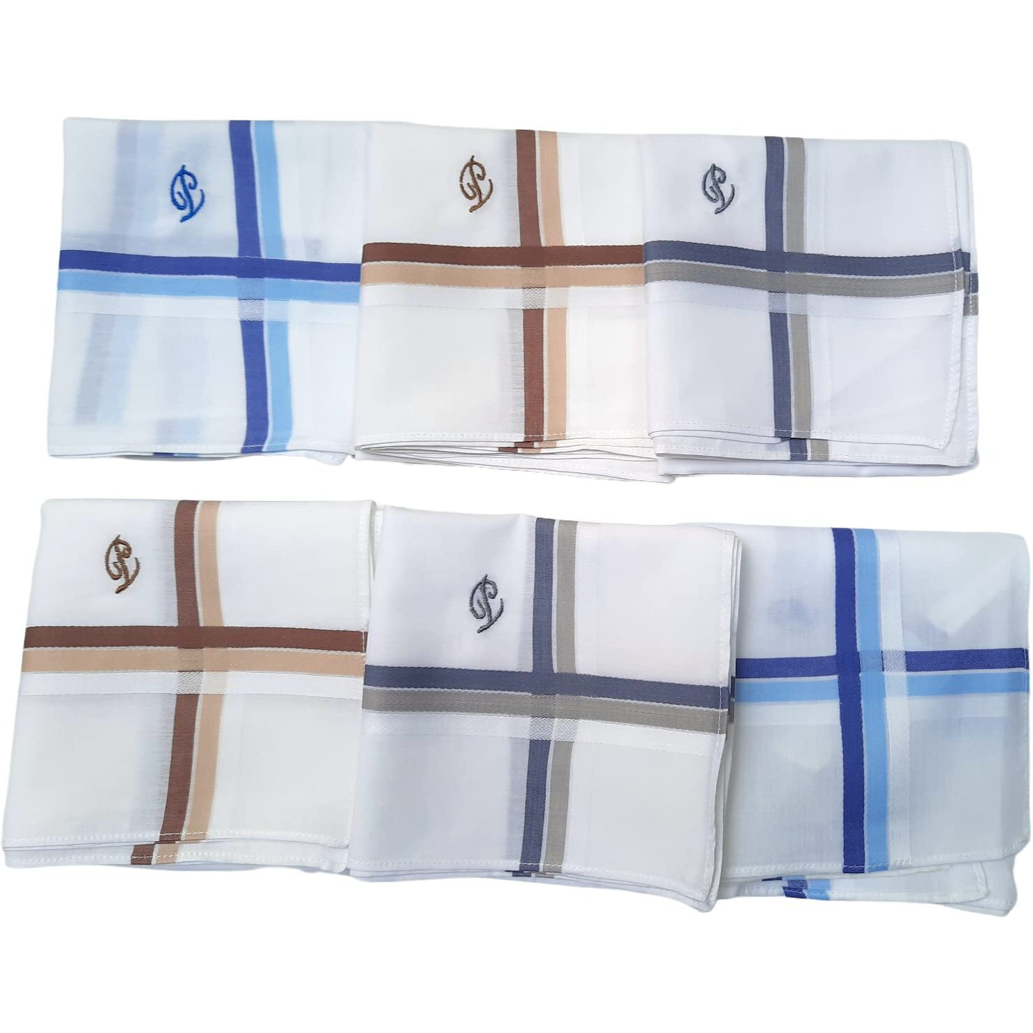 ANTONIA P Initial Handkerchief for Men Monogrammed Boxed 12 Piece Set Cotton