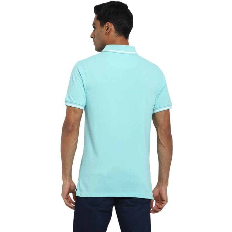 AMERICAN CREW Polo Collar T-Shirt for Men with Pocket (AC361-3XL_Aqua)