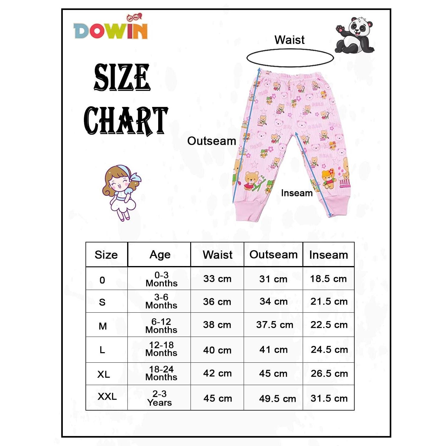 Dowin Unisex Baby Cotton Pajama Bottoms Soft Cozy and Comfortable - Pack of 6 PO6_Noddy