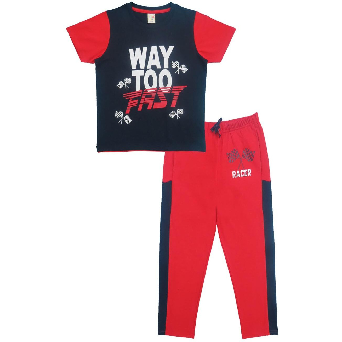 Clothe Funn Boys Co-Ordinate Set Navy & Red 13-14 Years