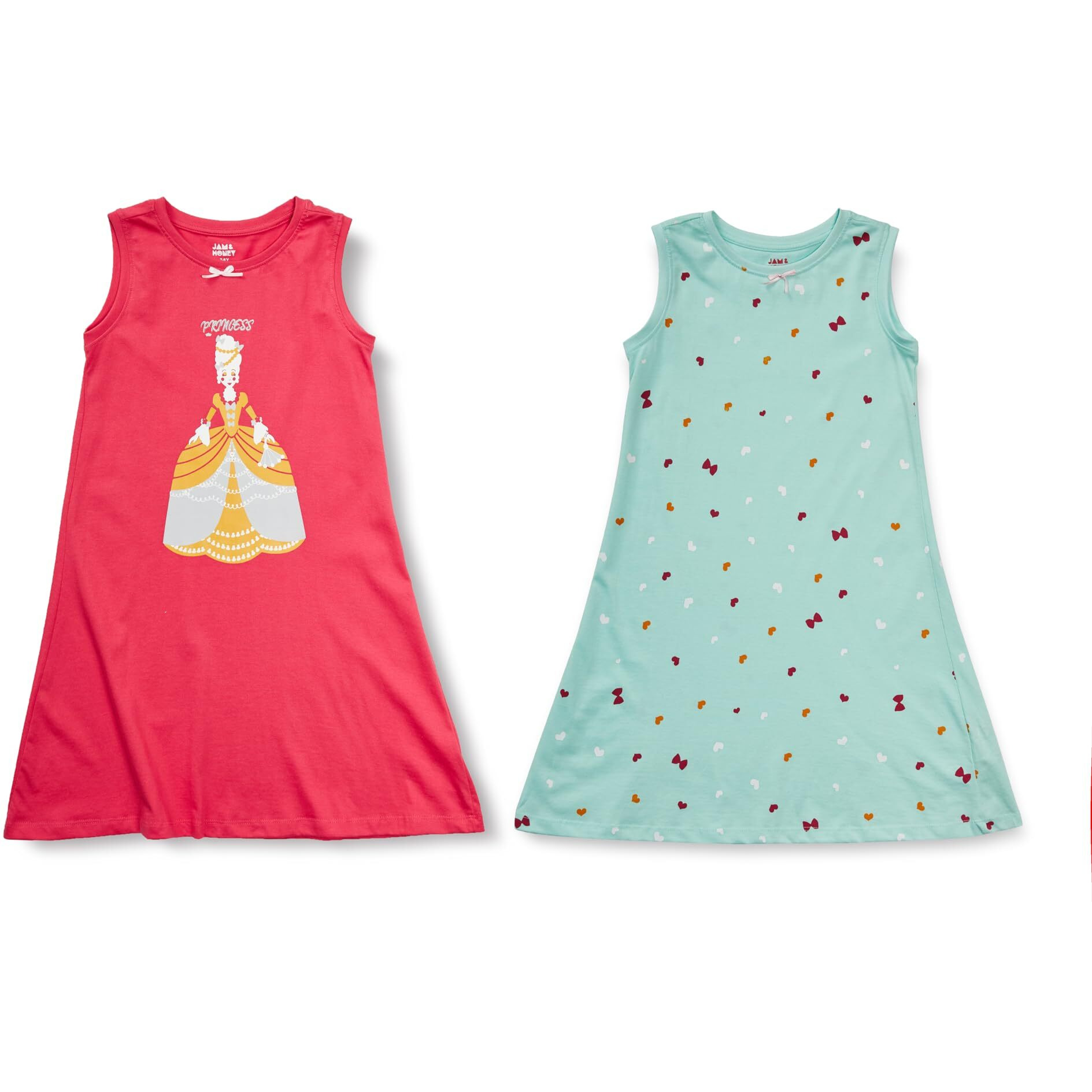 Amazon Brand - Jam & Honey Girls Dress | 100% Cotton Printed | Sleeveless & Full Sleeves Knee Length Dresses for Girls