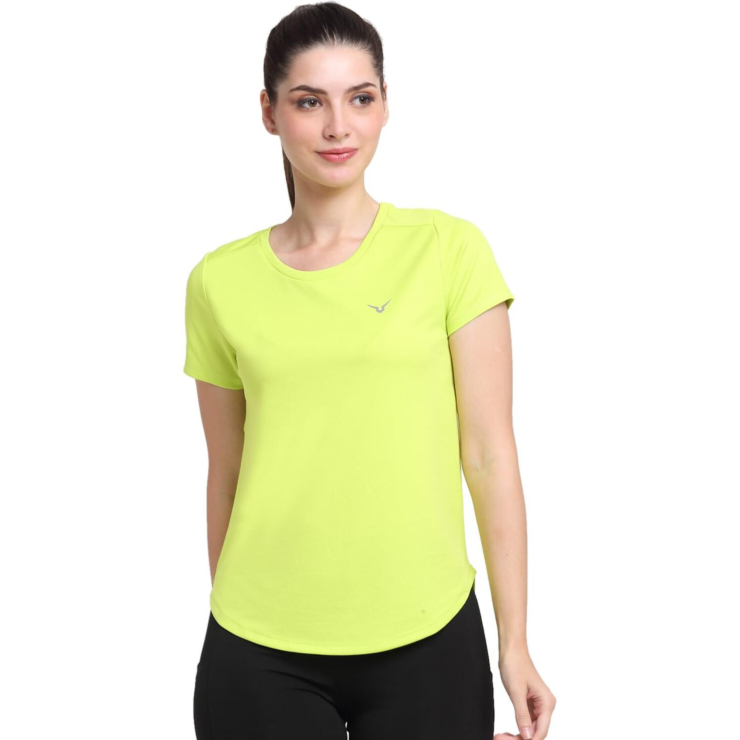 Invincible Womens Open Back Top Neon Yellow Color Small