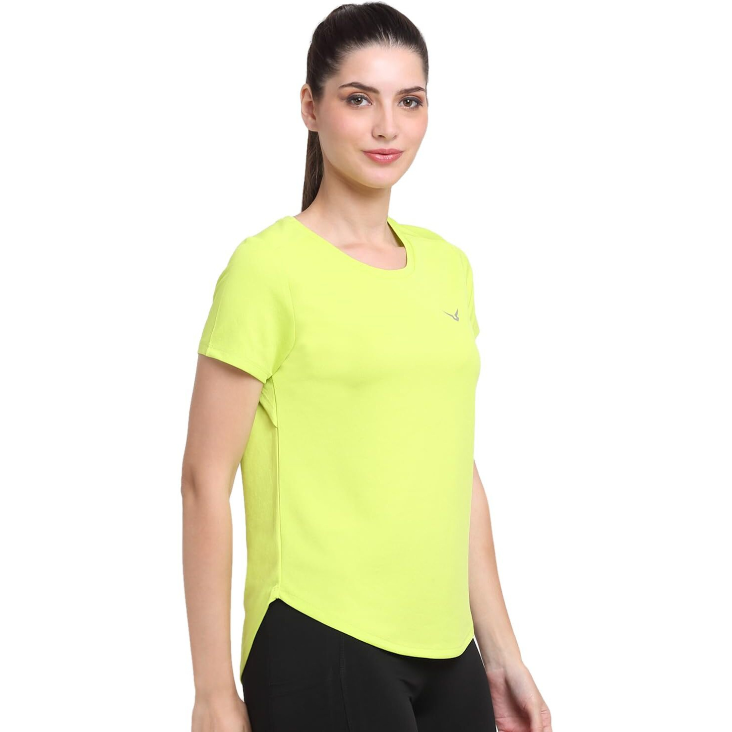 Invincible Womens Open Back Top Neon Yellow Color Small