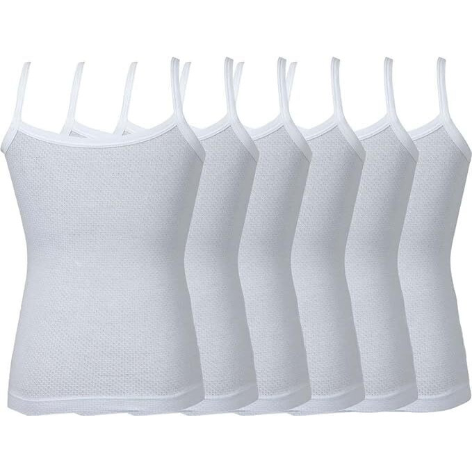 BODYCARE Girls Cotton Slip Fitted Camisole(Pack Of 6) (39J_A-60_Multicoloured_4-5 Years)