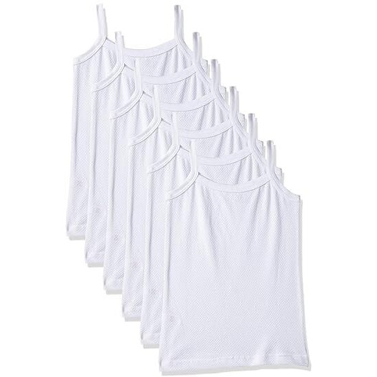 BODYCARE Girls Cotton Slip Fitted Camisole(Pack Of 6) (39J_A-60_Multicoloured_4-5 Years)