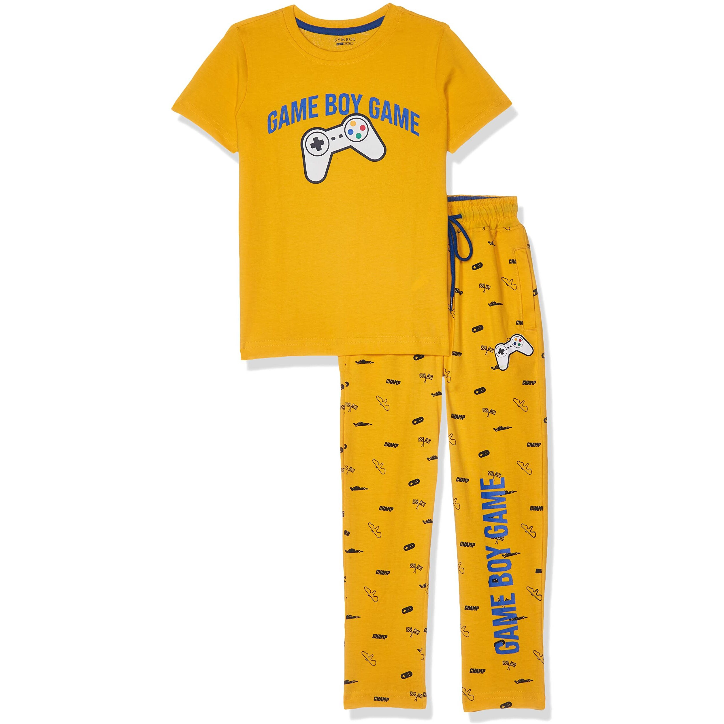 Amazon Brand - Symbol Boys T-Shirt & Pyjama Set (SYM-K-SS22-SET-204_Teal_3-4 Years)