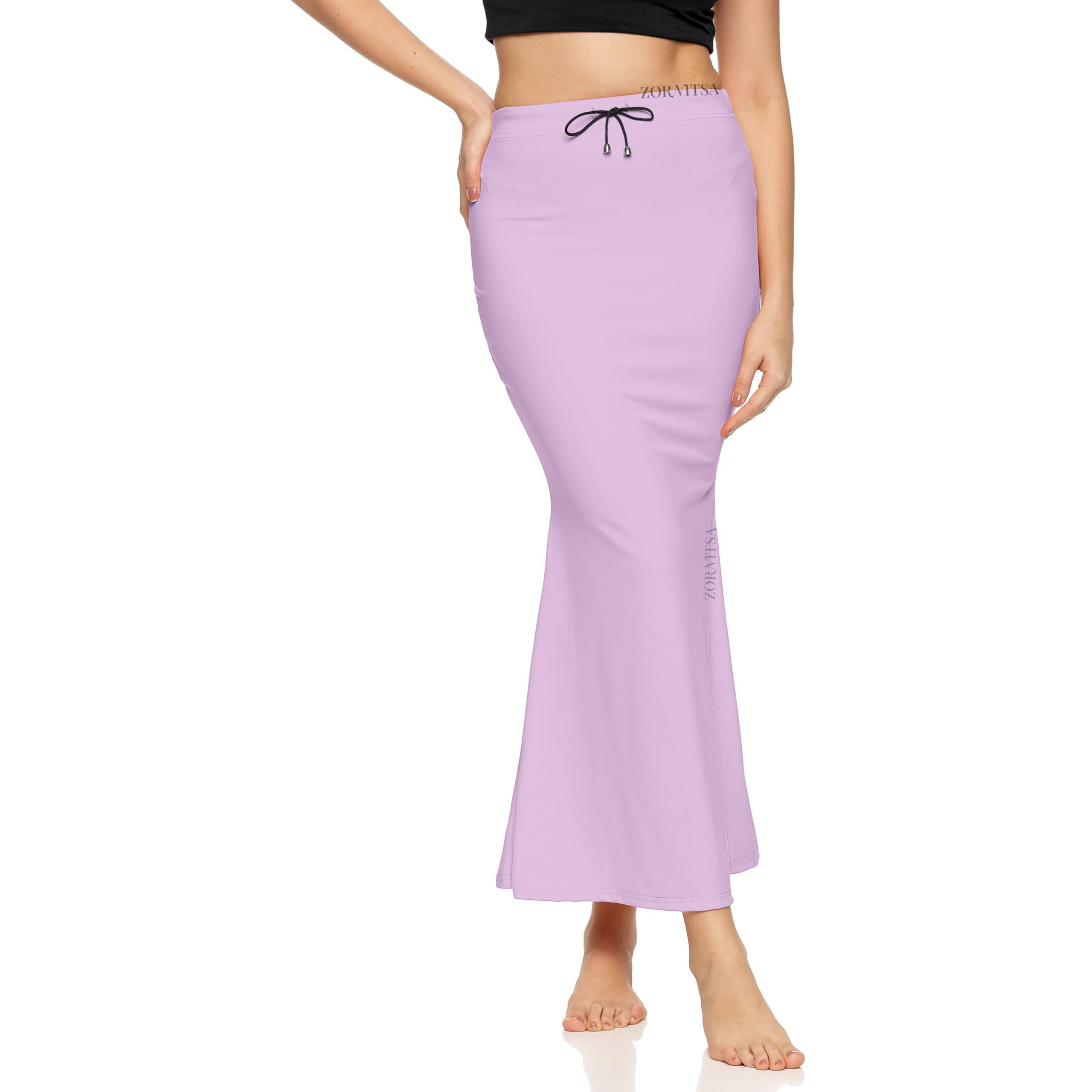 ZORNITSA Lycra Saree Shapewear Petticoat for Women Skirts for Women (Lavender XL)