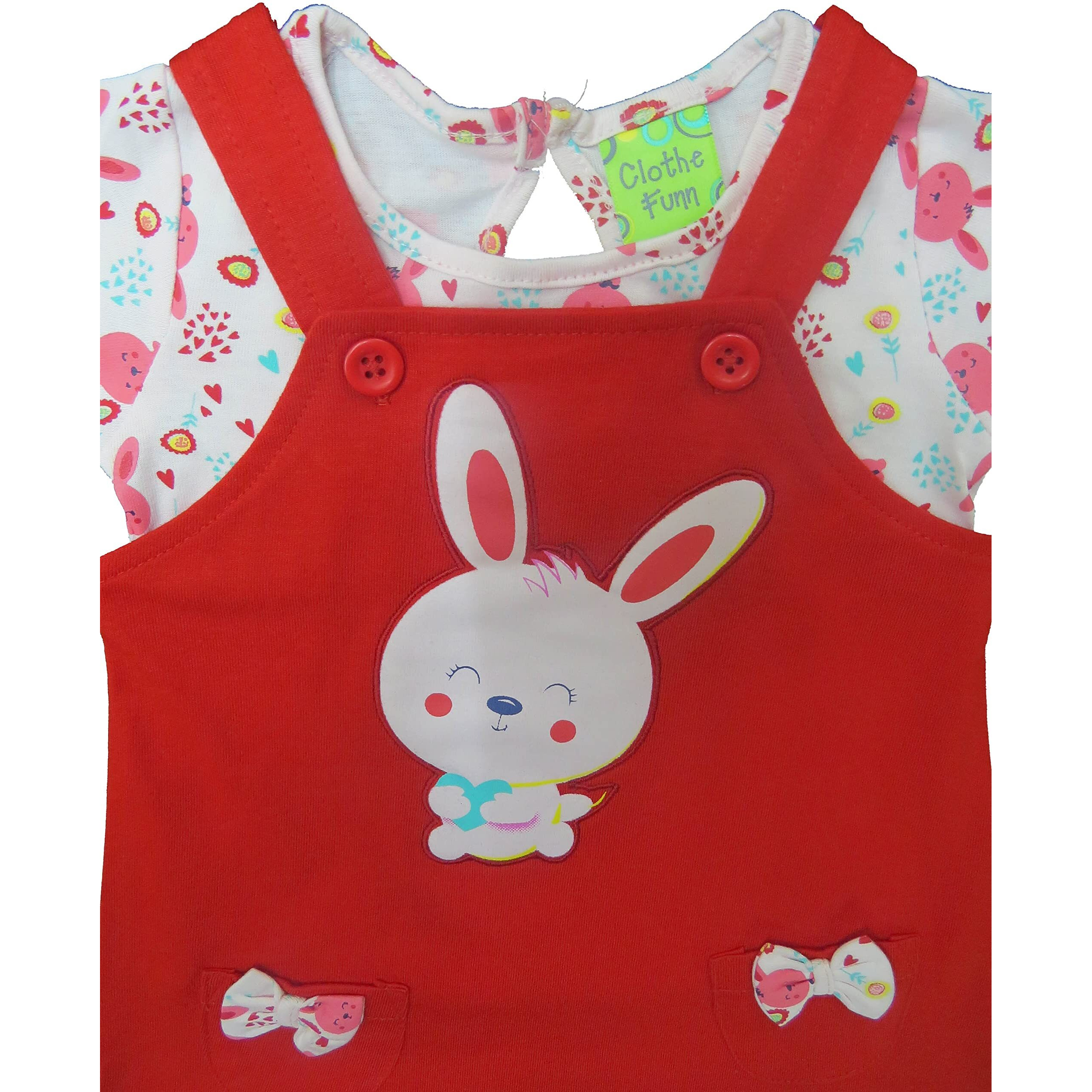 Clothe Funn New Born Knee Length Baby Girl Dress (PeachRed 5-6 Years)