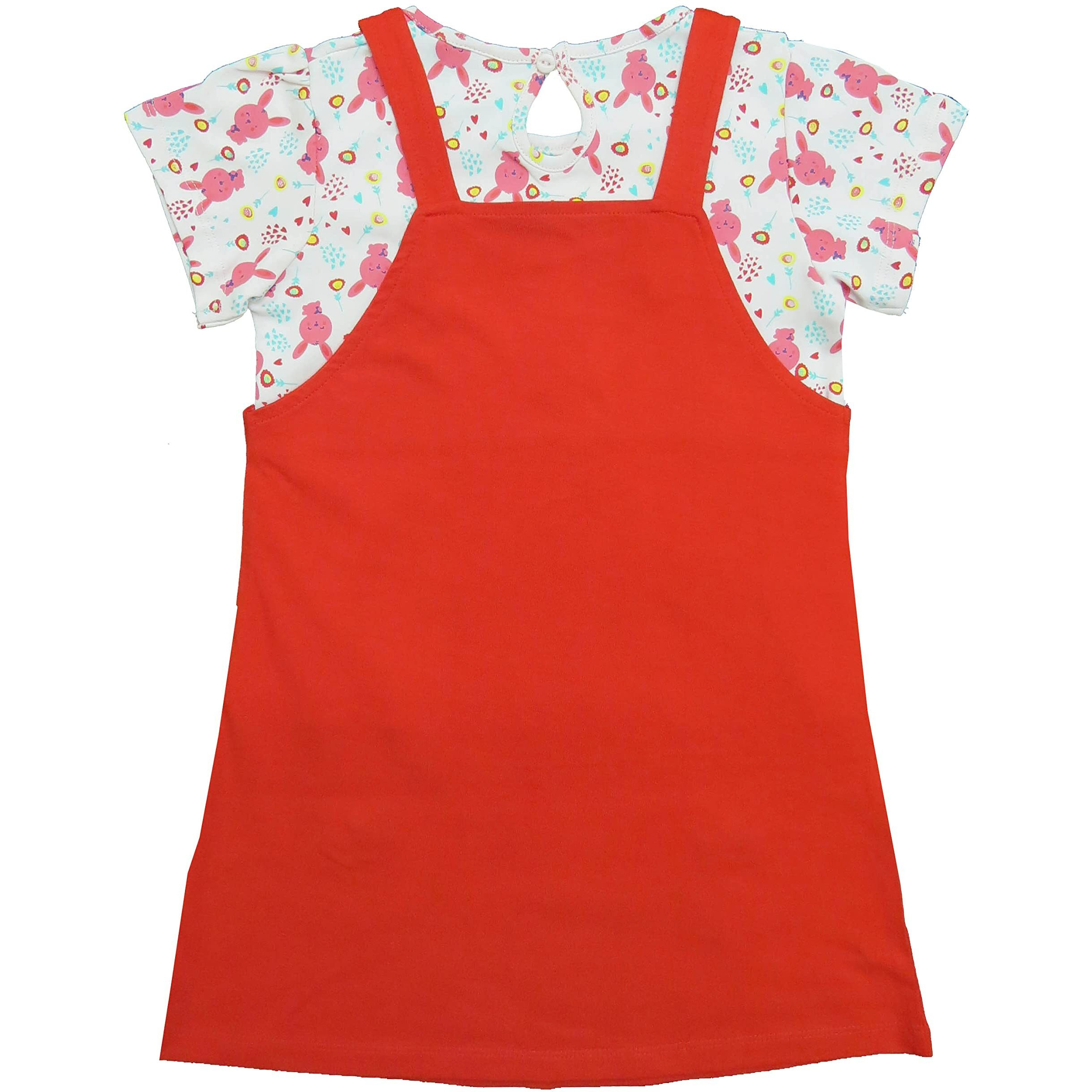 Clothe Funn New Born Knee Length Baby Girl Dress (PeachRed 5-6 Years)