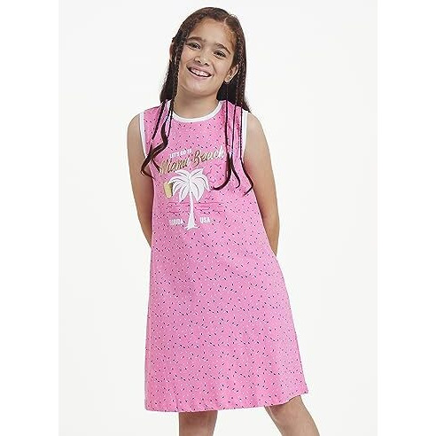 Amazon Brand - Jam & Honey Girls Cotton Knee-Length Casual Dress (JH-K-SS22-DRE-115_Multi 37_3-4 Years)