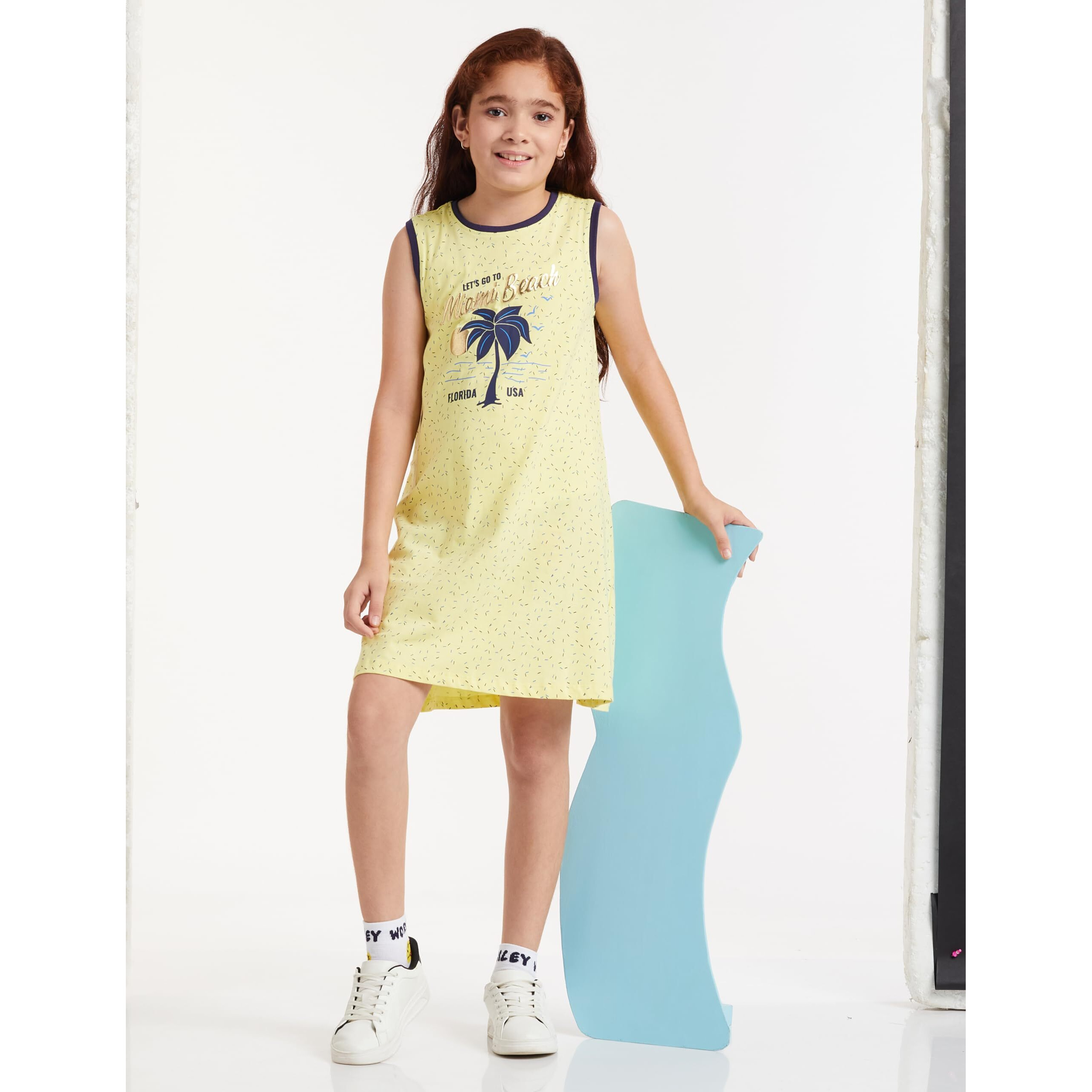 Amazon Brand - Jam & Honey Girls Cotton Knee-Length Casual Dress (JH-K-SS22-DRE-115_Multi 36_5-6 Years)