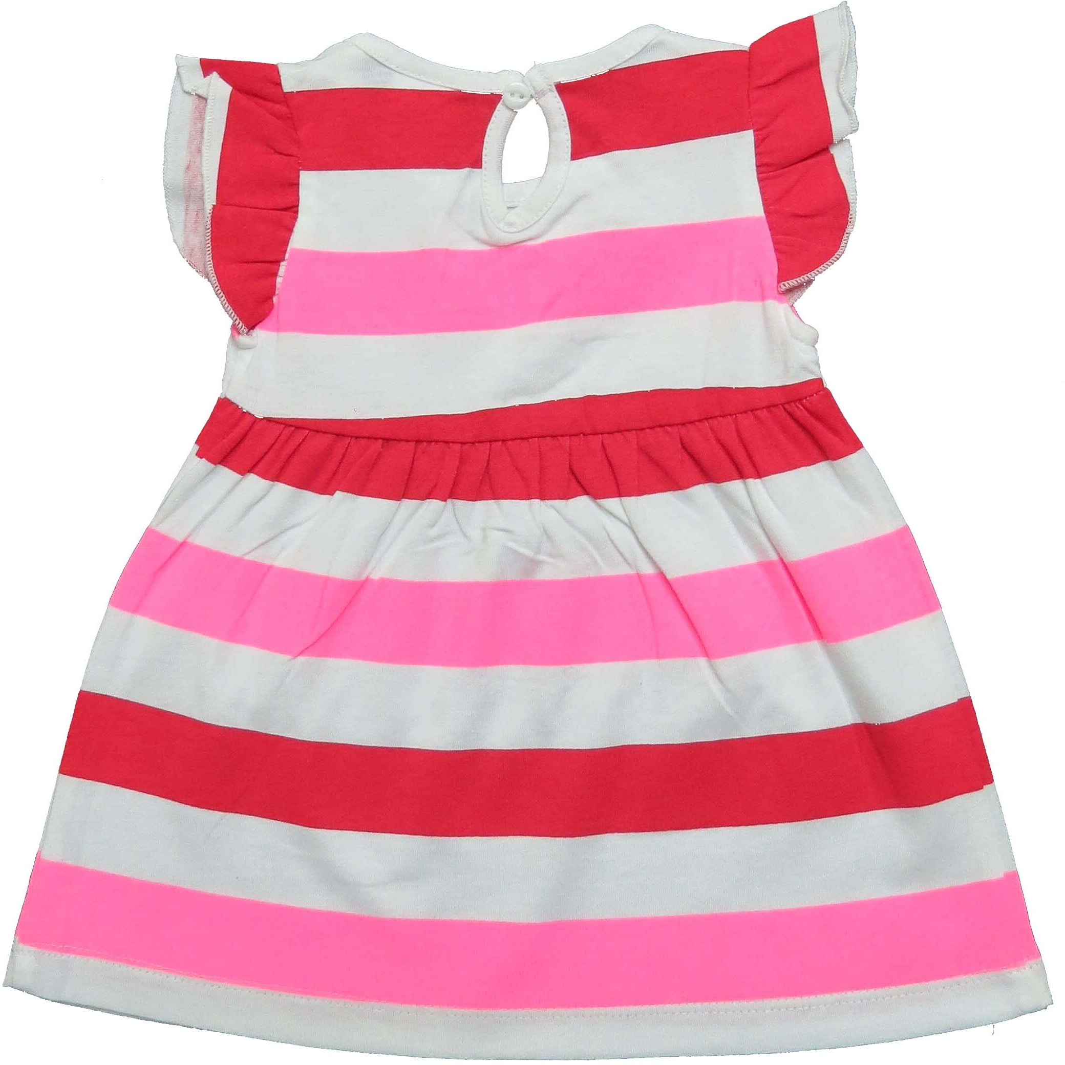 Clothe Funn New Born Knee Length Baby Girl Dress (White Stripes 5-6 Years)