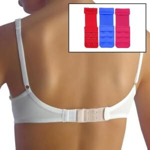 Bureaucrat Elastic Bra Hook Extender-(2Hook/3 Eye & 3Hook/3Eye) with Extra Elastic- Increase Band Length-Bra Hook Extender Combo for Women (2 Hooks-(Pack of 3-Red/Pink/Blue))