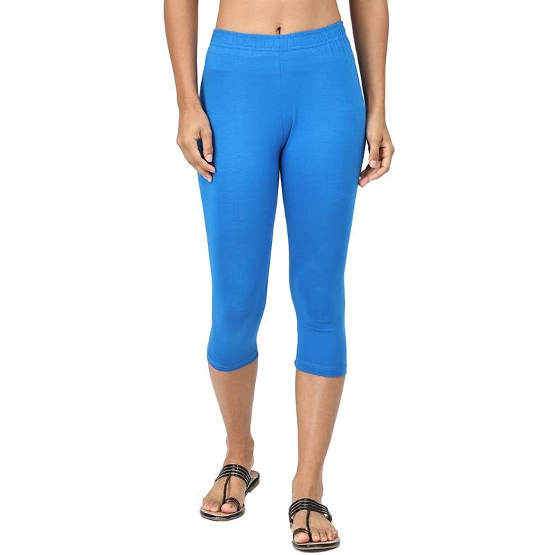 Robinbosky Premium Cotton Lycra Stretchable Capris Leggings (LImperialBlue)