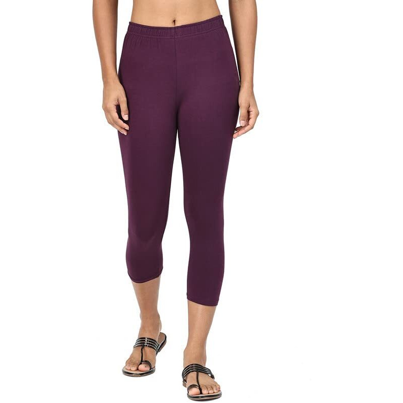 Robinbosky Premium Cotton Lycra Stretchable Capris Leggings (SPlum)