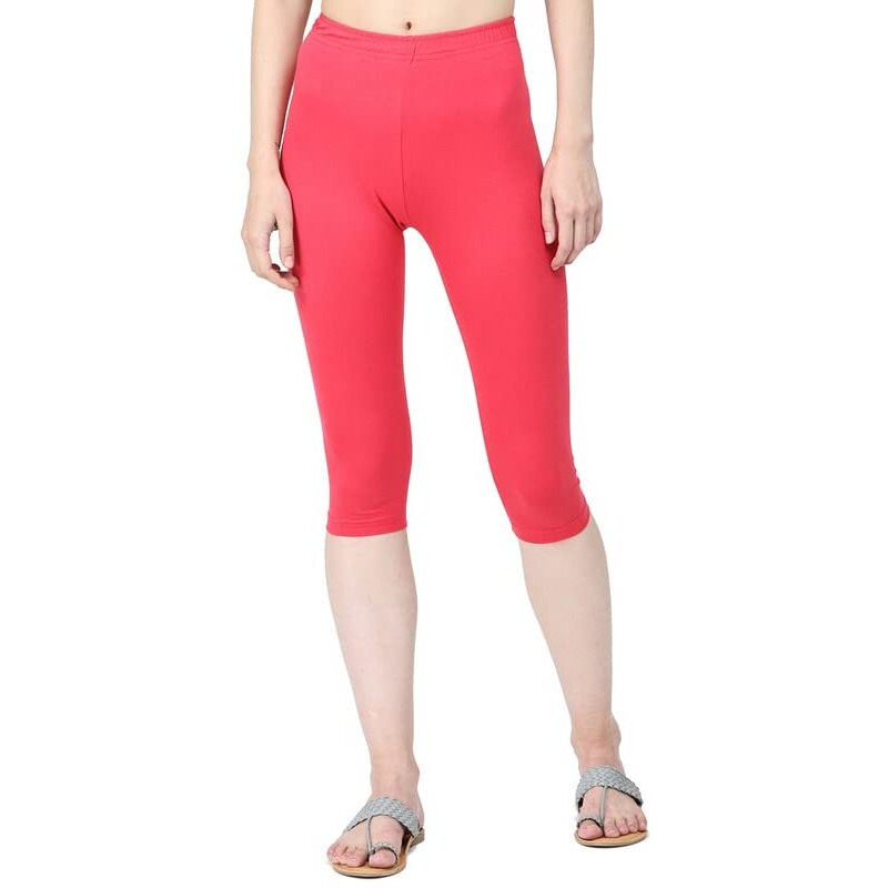 Robinbosky Premium Cotton Lycra Stretchable Capris Leggings (MCandyPink)