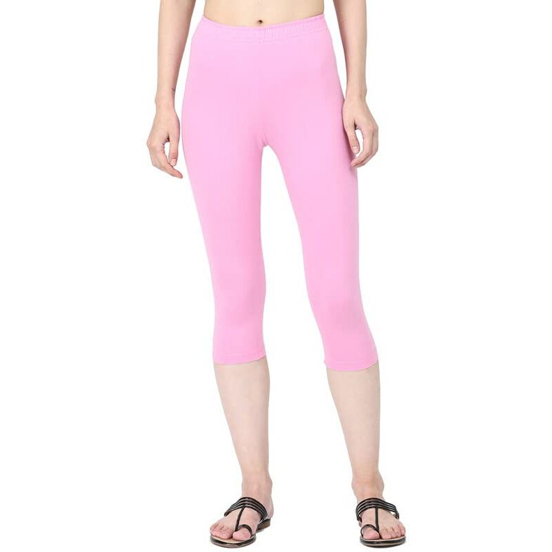 Robinbosky Premium Cotton Lycra Stretchable Capris Leggings (SPinkLady)