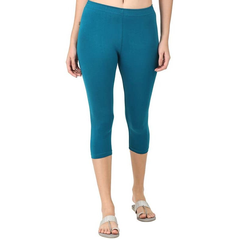 Robinbosky Premium Cotton Lycra Stretchable Capris Leggings (SAtlanticDeep)