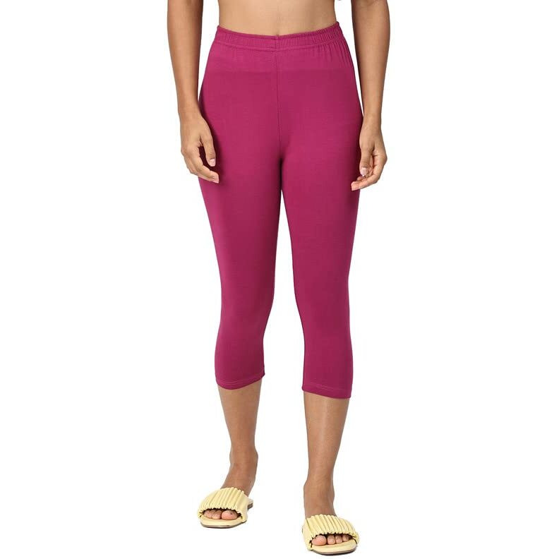 Robinbosky Premium Cotton Lycra Stretchable Capris Leggings (MMagenta)