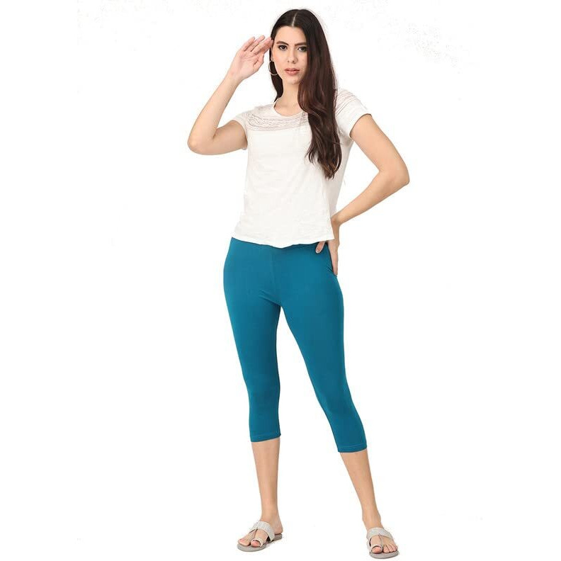 Robinbosky Premium Cotton Lycra Stretchable Capris Leggings (MAtlanticDeep)