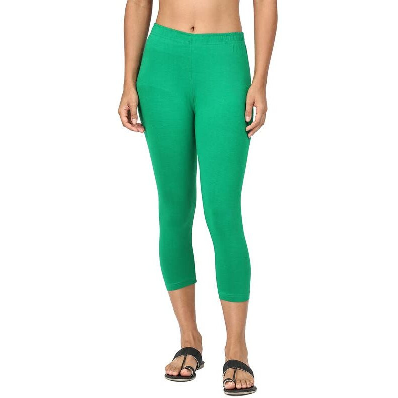 Robinbosky Premium Cotton Lycra Stretchable Capris Leggings (SForestGreen)