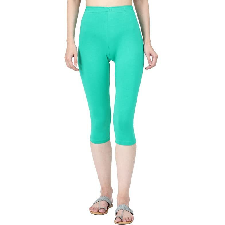 Robinbosky Premium Cotton Lycra Stretchable Capris Leggings (SAppleGreen)