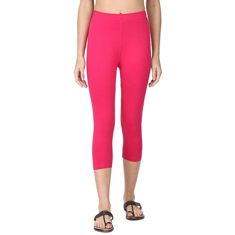 Robinbosky Premium Cotton Lycra Stretchable Capris Leggings (MFushia)