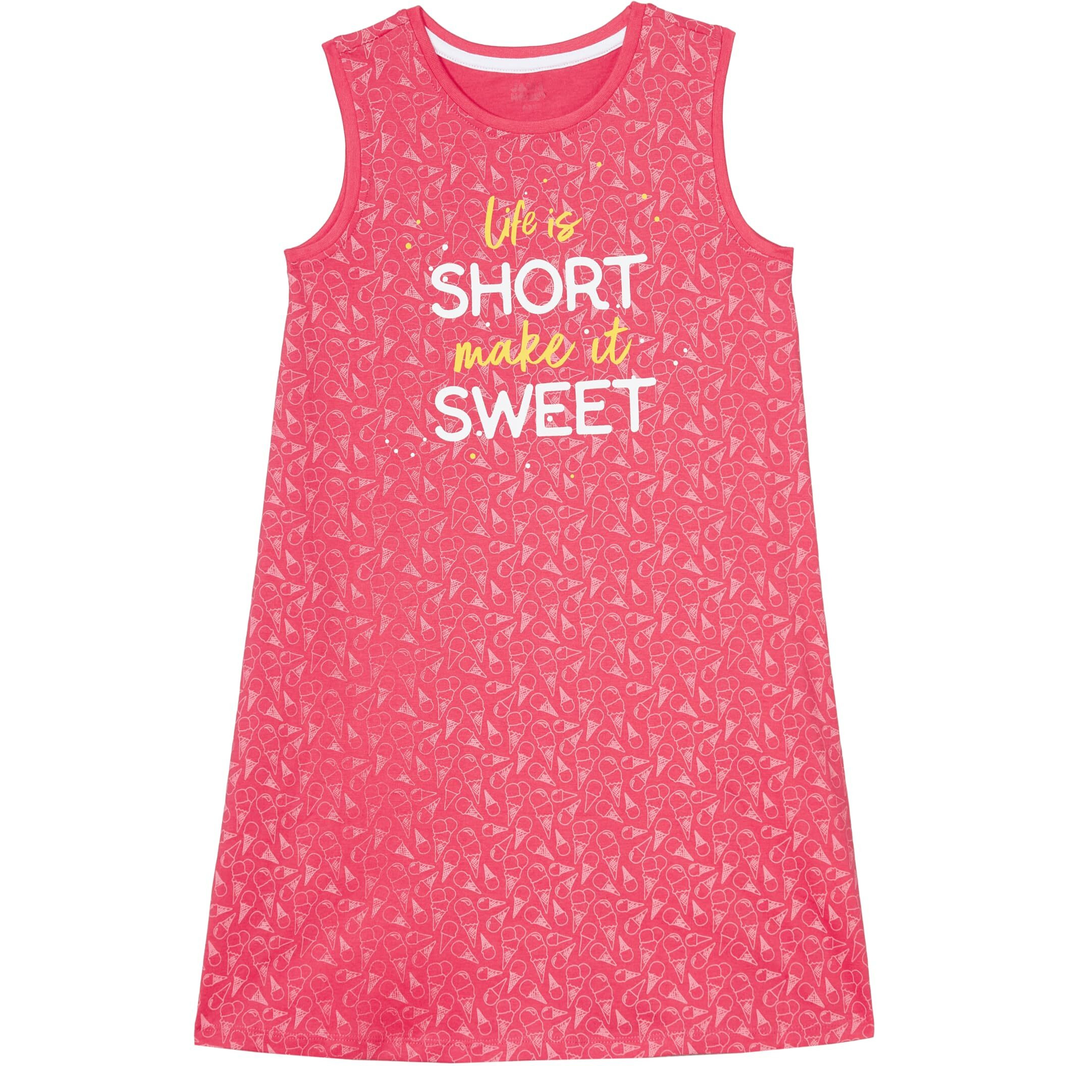 Amazon Brand - Jam & Honey Girls Cotton Printed Regular Fit Sleeveless above The Knee Dress Multicolour 5-6 Years