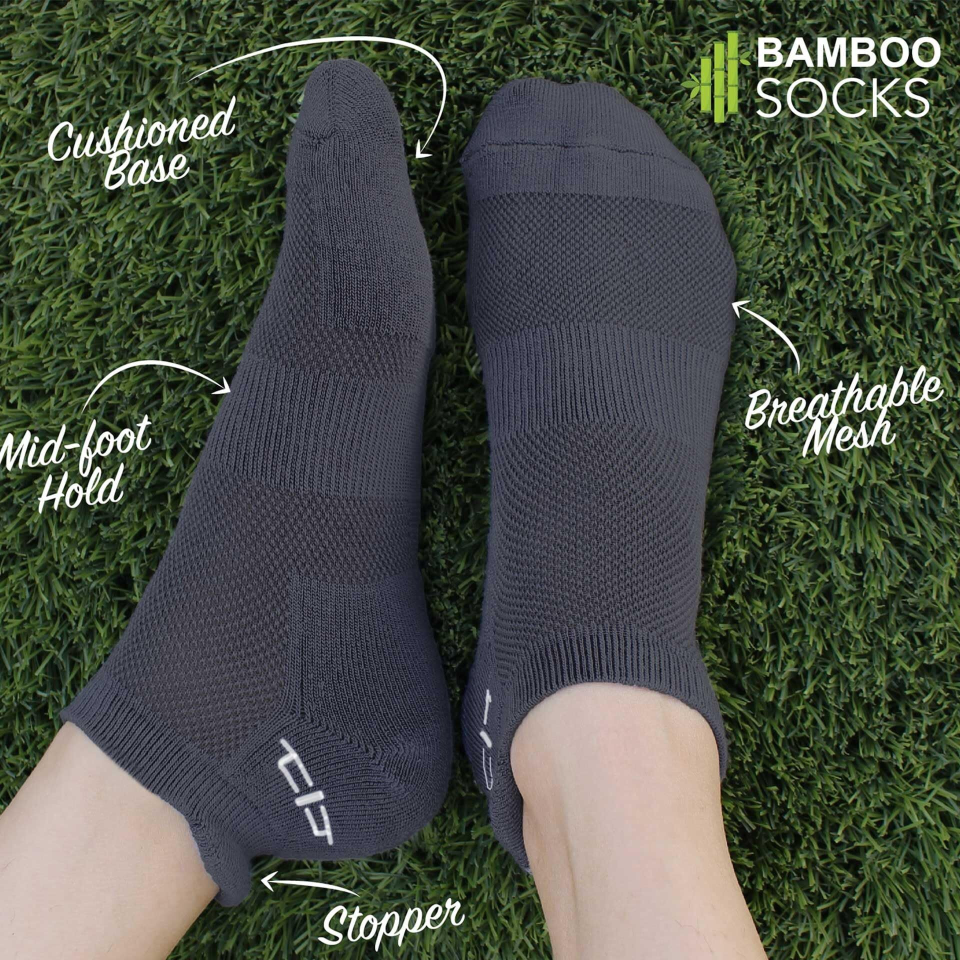 HEELIUM Bamboo Socks for Men Ankle Length Anti-Odour & Breathable Padded Base & Anti-bacterial Softer than Cotton Made in India