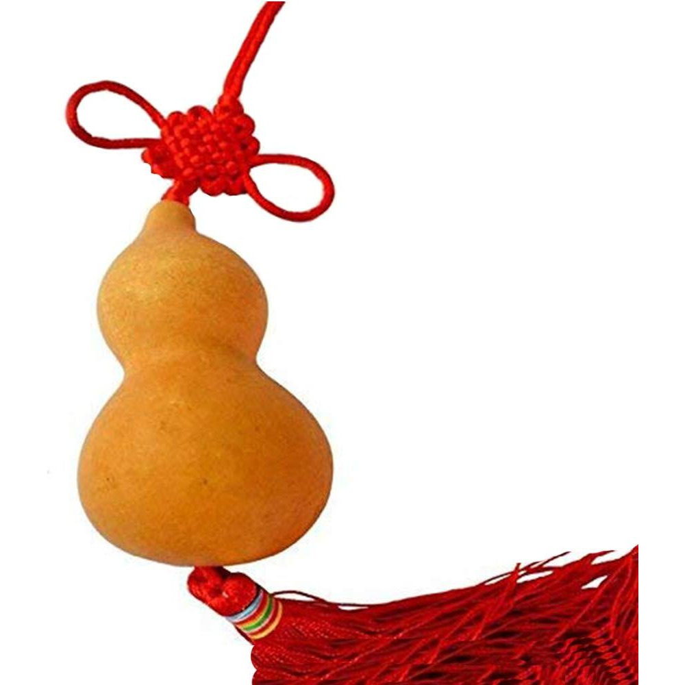 GJ Wooden Feng Shui Hanging Original Wu Lou Showpiece (Orange, Standard)