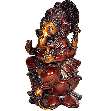 Amazon Brand  Umi Ganesha Bhagwan with Modak Mangalkari Ganesh Idol Ganpati Murti Statue Home Office Entrance Decor Pooja(Height 9 Inch)