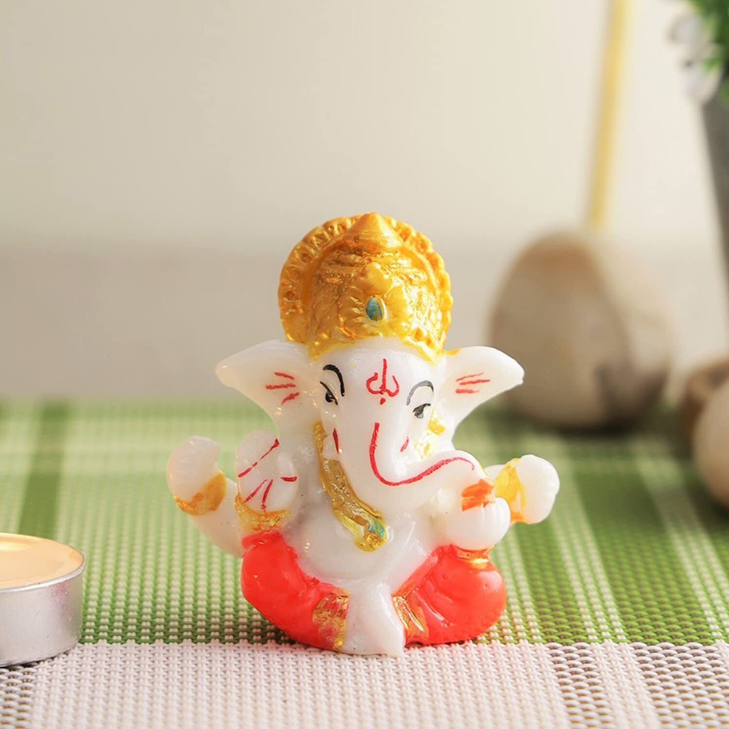 CraftVatika Ganesha Idol for Car Dashboard,Home Decor, Ganesh Murti Showpiece Gift - Car Dashboard Accessories Idols - Diwali Decoration Items for Home Decor- Diwali Gift